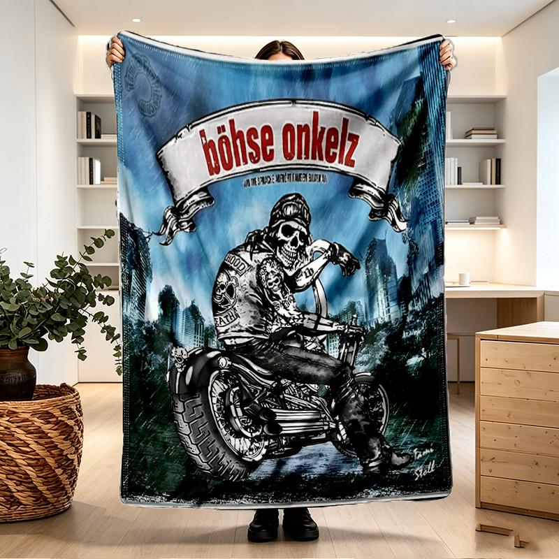 Bohse Onkelz Print Blanket - Soft & Comfortable, for Bedroom, Travel, Sofa, Home Decoration - Birthday Christmas Gift for Friend