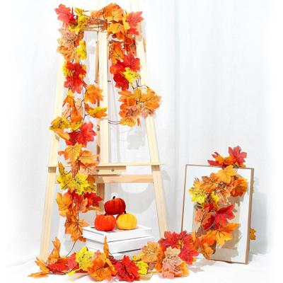 1/2Pcs 175/200CM Fall Maple Leaf Garland Indoor Outdoor Hanging Artificial Leaves Plants Vine Rattan Halloween Autumn Mantle Fireplace Porch