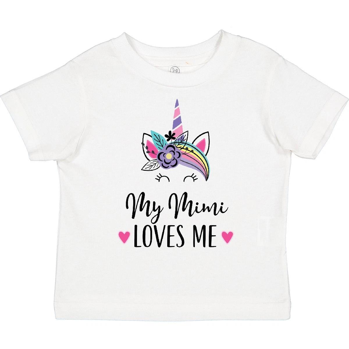 Inktastic My Mimi Loves Me Girl Unicorn Toddler T-Shirt Grandchild Childs Shower 120