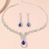 Wedding Bridal Accessories Full Diamond Necklace Earrings Set Women'S Fashion Popular Diamond Droplet Earrings