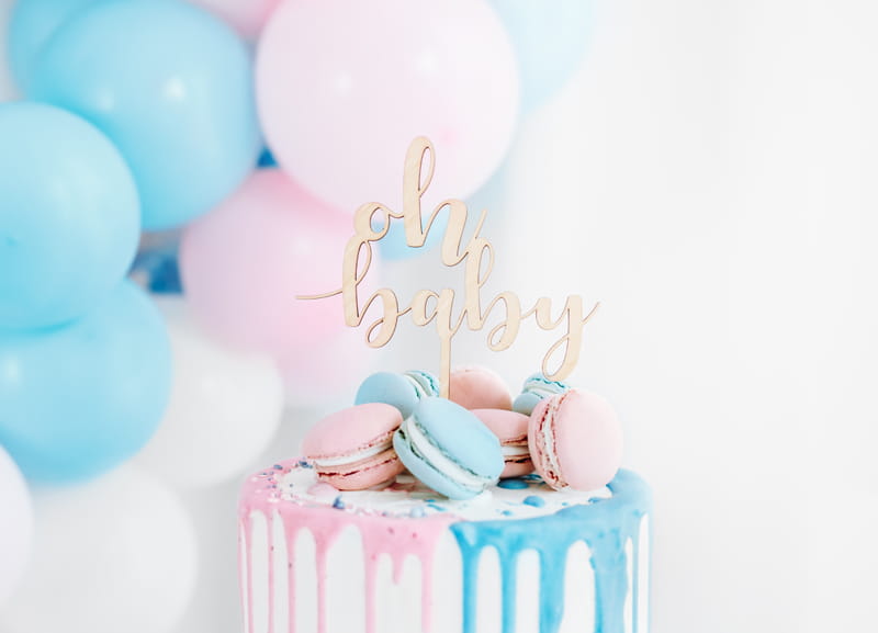 Partydeco Topper Drewniany "Oh Baby" 17Cm