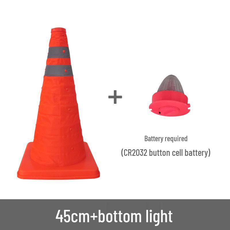 Car with Retractable Traffic Cones: Folding, Reflective, Triangular, and Portable Emergency Parking Warning Indicators