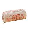 Cartoon Pencil Case Multi Compartments Canvas Pencils Bag Portable Pen Organiser Travel Cosmetic Bag for Student Women
