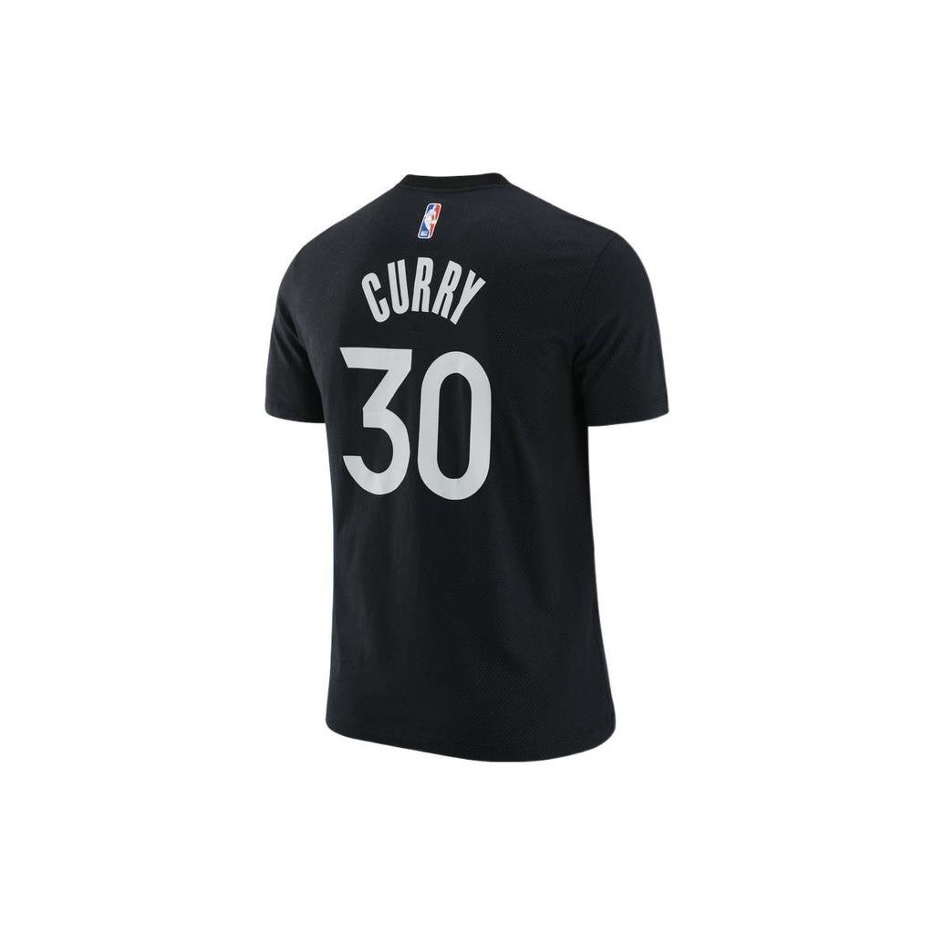 Nike Alphanumeric Print Crew Neck Pullover Short Sleeve T-Shirt, Golden State Warriors, Stephen Curry No. 30 Men Tops Black DM0407-010