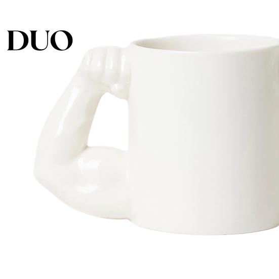 Novelty Ceramic Gift for Him Funny Muscle Man Coffee Mug with Handle, 350ml Capacity, Large Handle Ceramics Creative Water Cup, Tea Cup Fitness