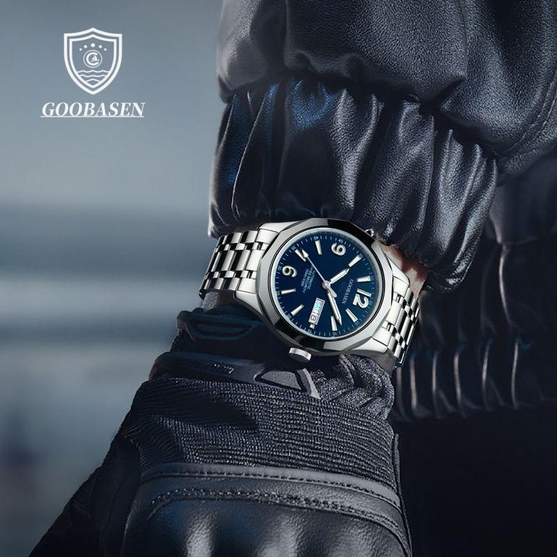 Gubaisen Men's Waterproof Quartz Watch with Calendar Feature