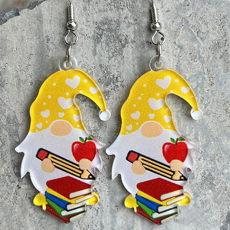 Lehrertag Ohrringe Schüler Apfel Buch Bleistift Kunstlehrer Schülerohrringe Zeichenbrett Glühbirne Kaffeetasse Ohrringe Geschenk