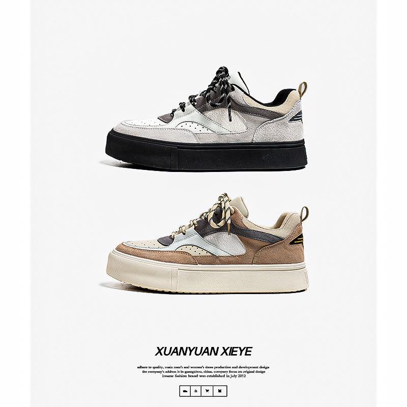 Niche Board Shoes Men's Fashion Leather Low-top Platform Casual Shoes High Street Versatile Trend Shoes