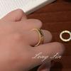 Old Money Wind Retro Croix Cross Element Sanskrit Diamond Ring Male And Female Couples Ring Niche Fashion Ring Accessories