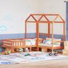 VidaXL Bed and Bench Set with Roof 90x190 Cm Solid Pine Wood, Bedroom Furniture, Slatted Base, Bed Frame In 3282182