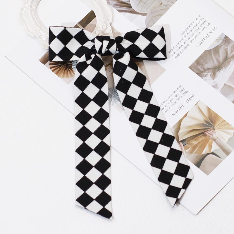 Lystrfac Vintage Schwarzes Samt Schleife Haarspangen für Frauen Langes Band Haarnadel Einfache Top-Klammer Damen Haarklammern Haaraccessoires