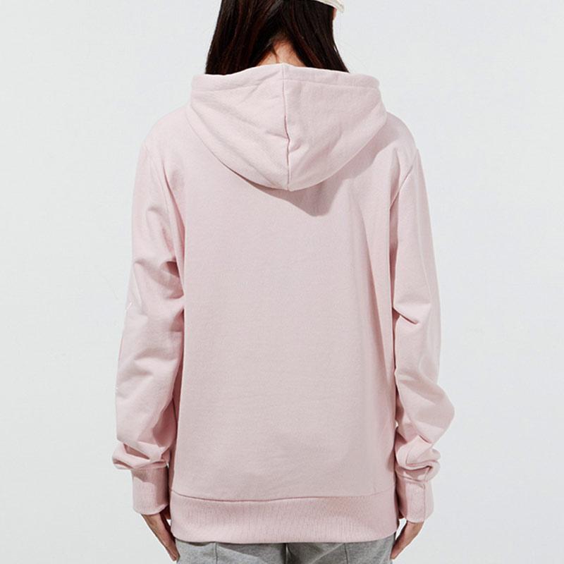 PUMA Logo Print Drawstring Hoodie Sweatshirt Women Tops Pink 534417-36
