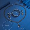4PC Women's Fashion Water Drop Necklace Earrings Bracelet Zircon Set Suitable for Wedding, Party, Festival Gifts-8427