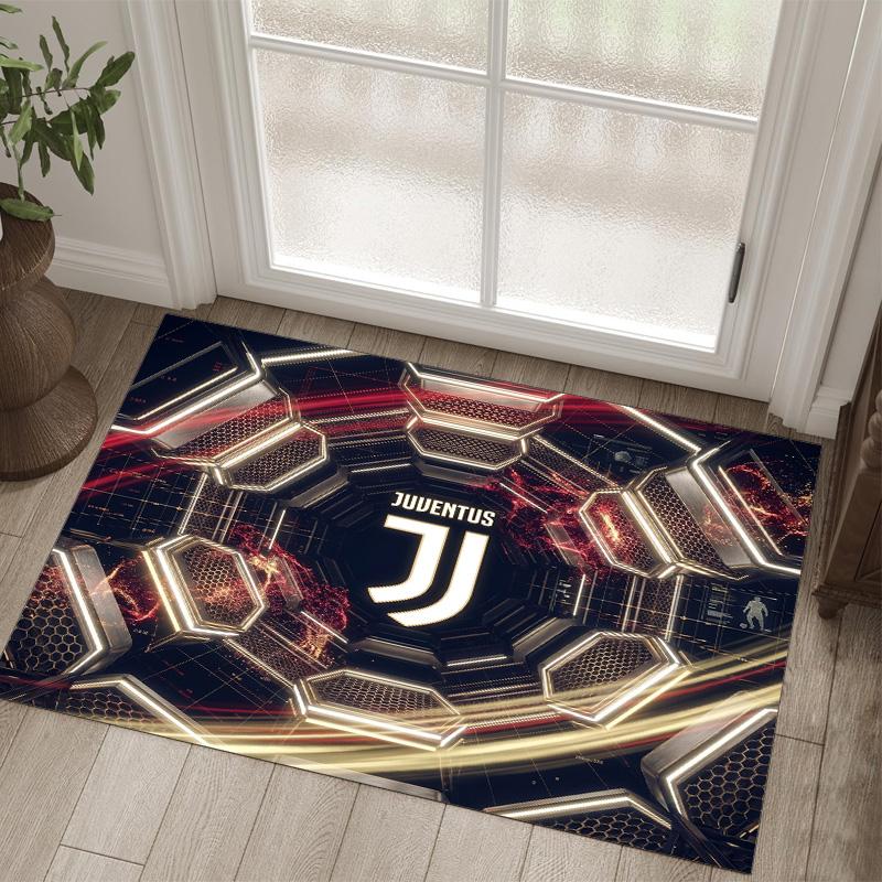 Juventus FC Design Crystal Velvet Carpet Cozy Non?Slip Printed Rug For Bedroom Living Room Entrance