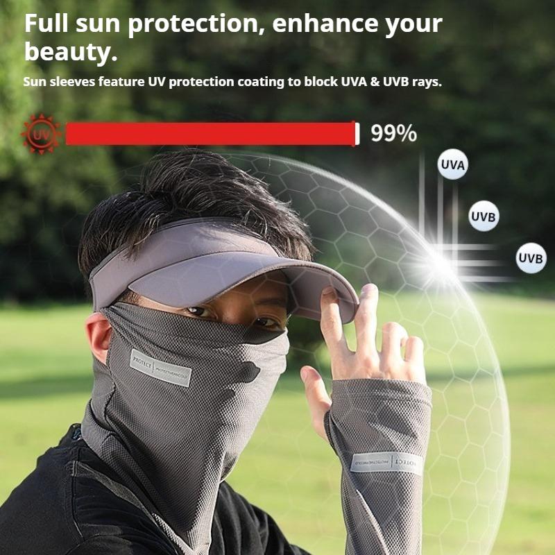 1 Set Protective Cover,Scarf Sleeve,Ice Silk Sunscreen Hanging Ear Neck Cover,Men's Summer Anti Sun Protection,Lightweight Full