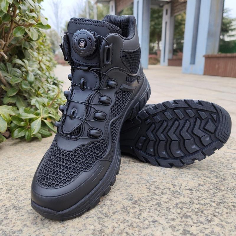 Rotating automatic button training commuting fast wear and take off one pedal outdoor military training sports breathable non-slip hiking shoes