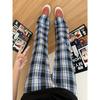 American Retro Straight Blue Plaid Wide-leg Casual Pants Men's Pants Casual Loose Straight Versatile Sports Trousers Tide