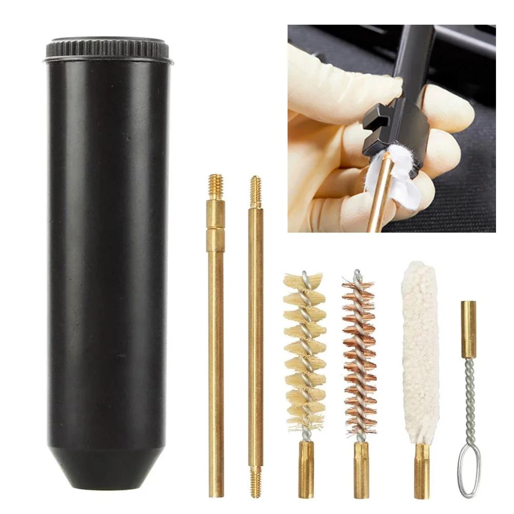 7pcs/set Professional Gun Cleaning Kit Hand Gun Rod Brush Hunting Gun Bore Gleaning Tools Multipurpose 9mm Pocket Size Pistol