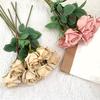 Artificial Flower Faux Silk Flower Fabric Soft Pliable Petals Flexible Stems Realistic Look Fake Roses Wedding Bouquets Photo Props