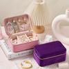 Leather Jewelry Box With Soft Double Layer Storage For Travel And Gift Use