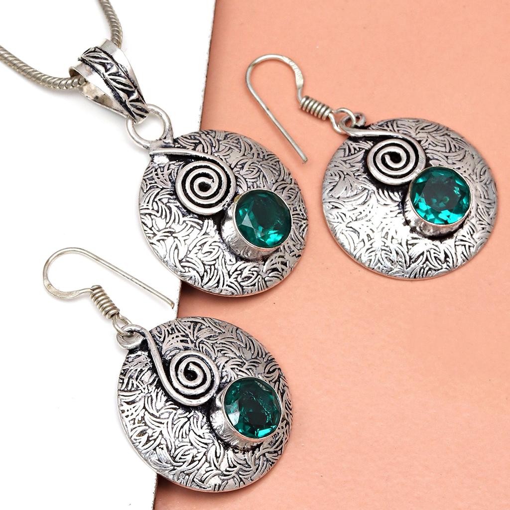 Diopside Set Chrome Gemstone Jewelry  18-20'' Necklace Pendant Ethnic