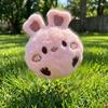 Bunny Shape Plush Dog Toy Ball Bite Resistant Puppy Squeaky Toy Cute Pet Bouncy Ball  Fetch Game