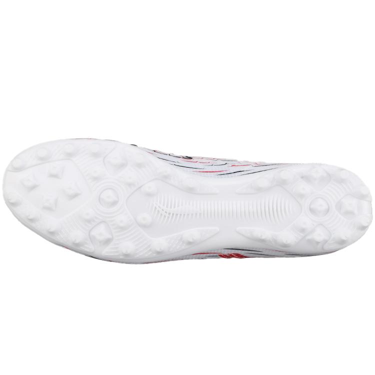 Li Ning MG Multi Ground Artificial Turf TPU Cushioning Slip Resistant Soccer Shoes Unisex White Red YSFU043-4