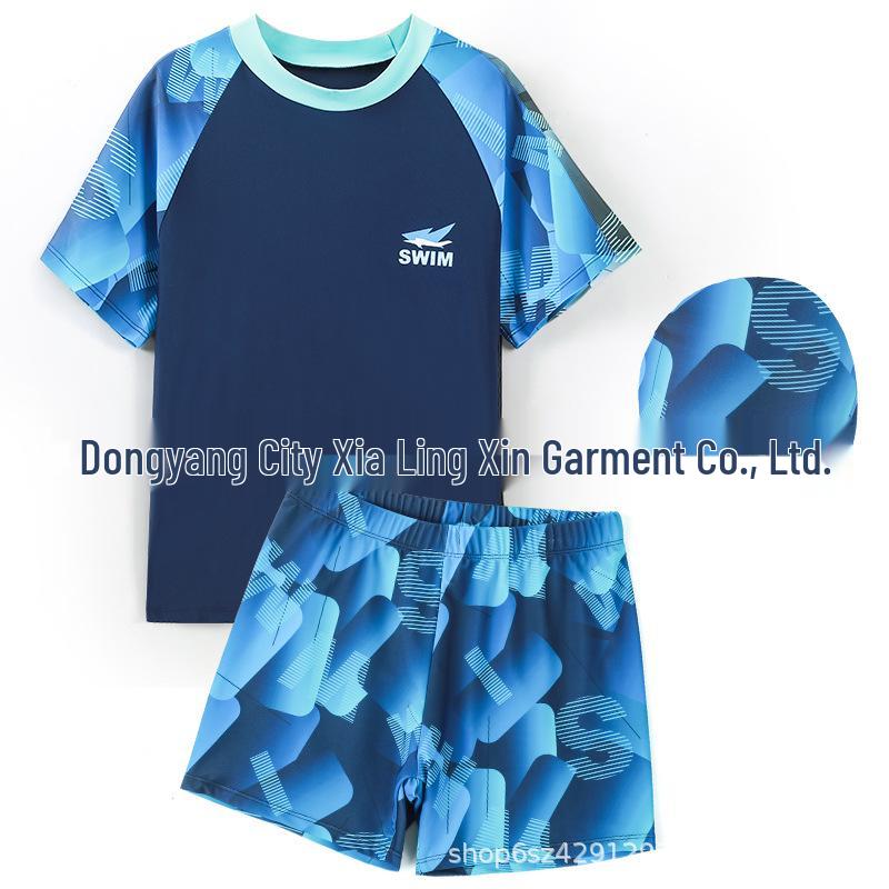 Children’s Plus Size Quick-Dry Sun Protection Two-Piece Swimsuit for Summer