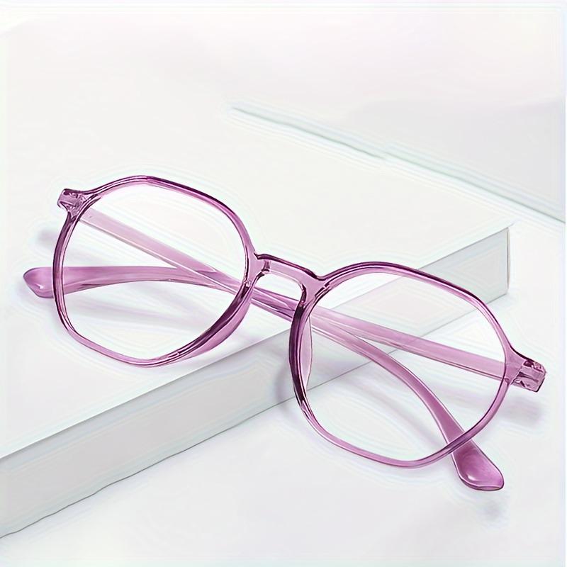 1 Pair of Sleek Anti Aging Reading Glasses Ultra Lightweight Hexagonal Full Frame with Clear AC Lenses for Men  Women