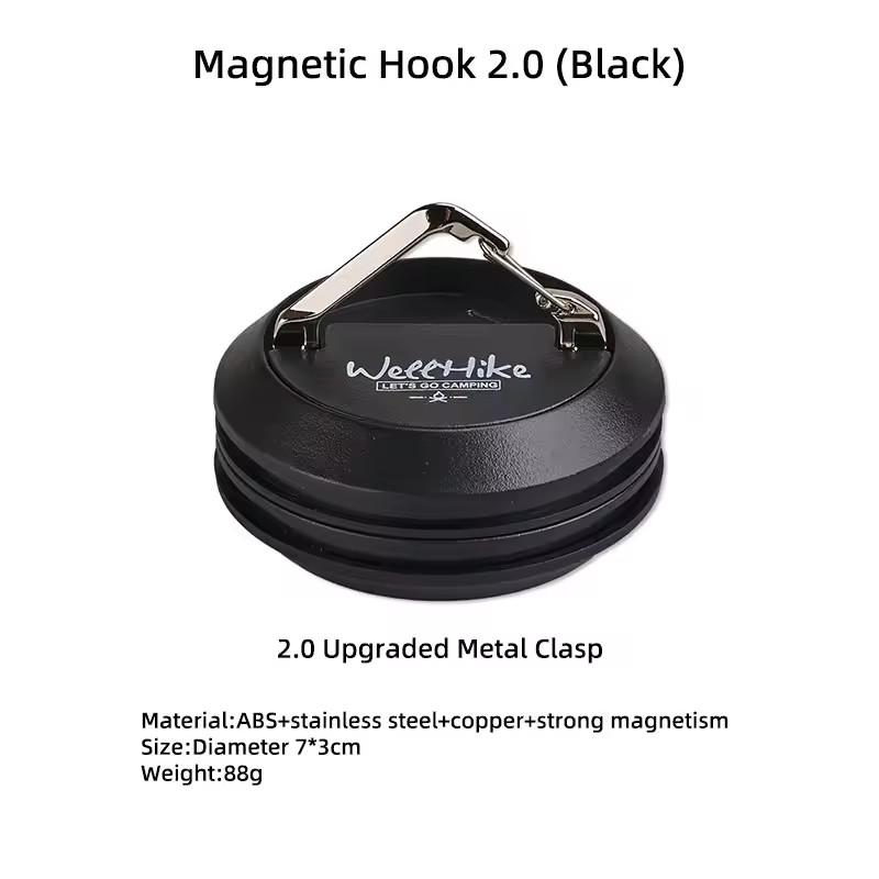Outdoor Tent Fixed Hooks Strong Magnetic Hanging Buckle Camping Hanging Hooks Suction Hooks Outdoor Tools Wellhike