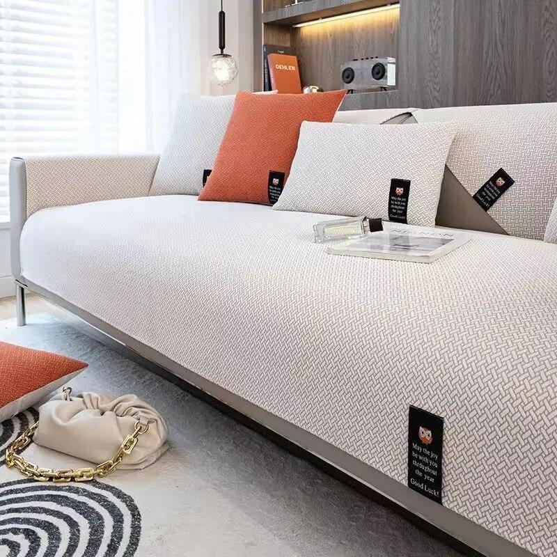 

Luxury Chenille Anti Slip Seat Cushion Universal Four Seasons Cover for Nordic Solid Wood Sofa Simple Design 70x70cm