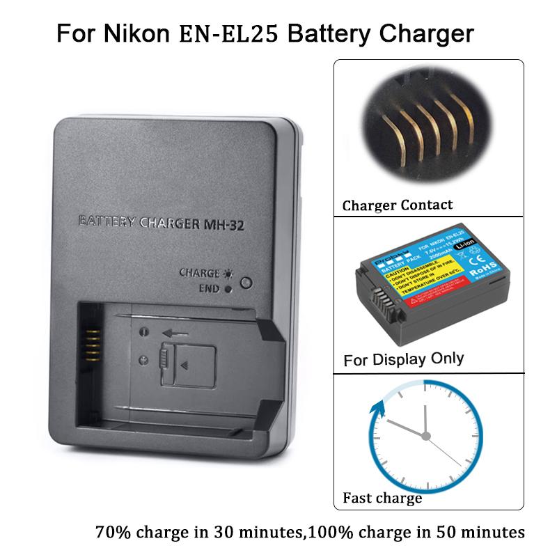MH-32 MH32 Charger Camera for Nikon EN-EL25 ENEL25 EL25 Battery Nikon Z50 ZFC Z30 Z50II Micro Single Camera