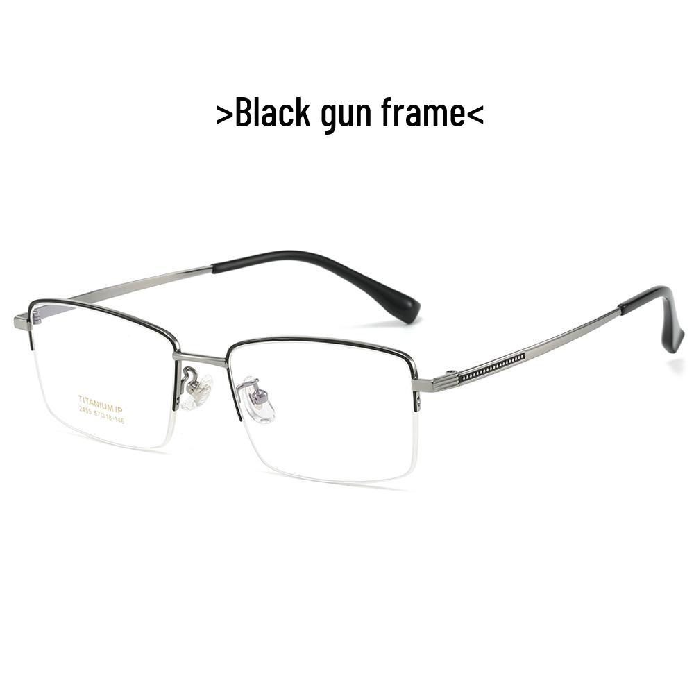 Summer Lightweight Titanium Half-Rim Business Glasses for Men and Women - Anti-Blue Light Myopia Protection