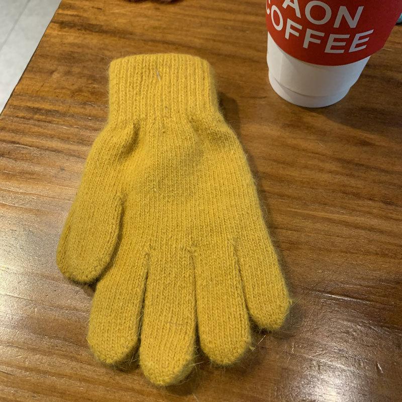 Women Men Cashmere Elastic Outdoor Full Finger Gloves Warm Thick Winter Gloves Mittens