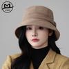 Leisure Fisherman's Hat Children's Simple Autumn and Winter Warm Face Small Bucket Hat Versatile Solid Color Basin Hat Tide