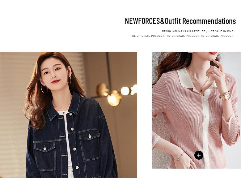 2025 Damen Europäischer Stil Locker Kurz Jeansjacke - Tiefblau Frühjahrsedition