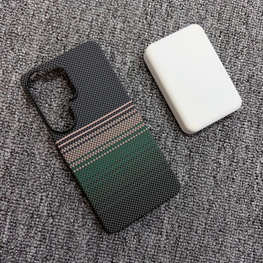 New Carbon Fiber Kevlar Pattern Phone Case for Samsung Galaxy S23 S24 S25 Ultra S26 Plus for Magsafe Magnetic Protective Cover23