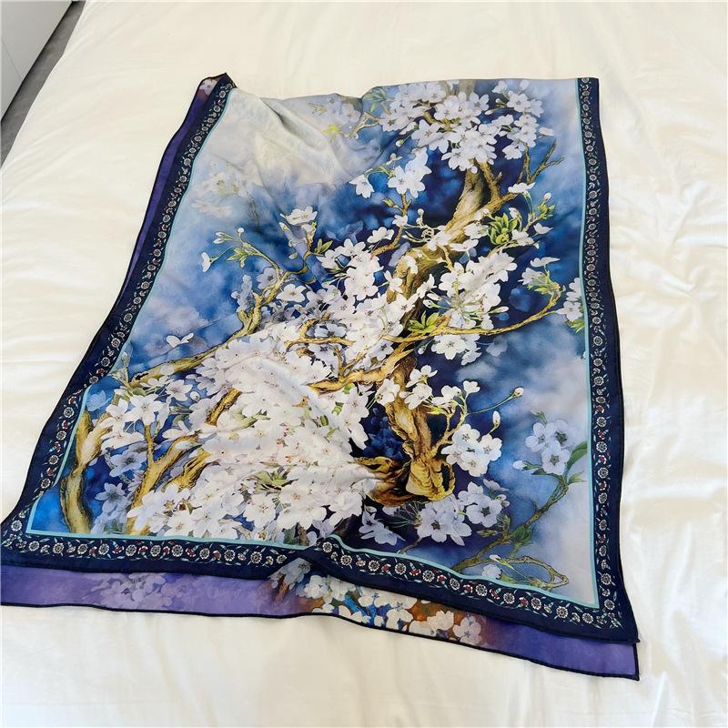 

Meier Xiangyunsha hualuo 70-180 women s silk scarf women s real silk lotus high-end shawl 70cm