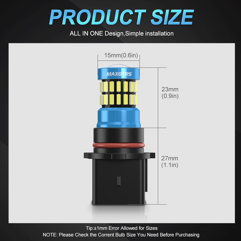 MAXGTRS 2X P13W SH23W PSX26W 4014 3030 Led DRL Auto Fog Lamps Canbus Car Daytime Running Light