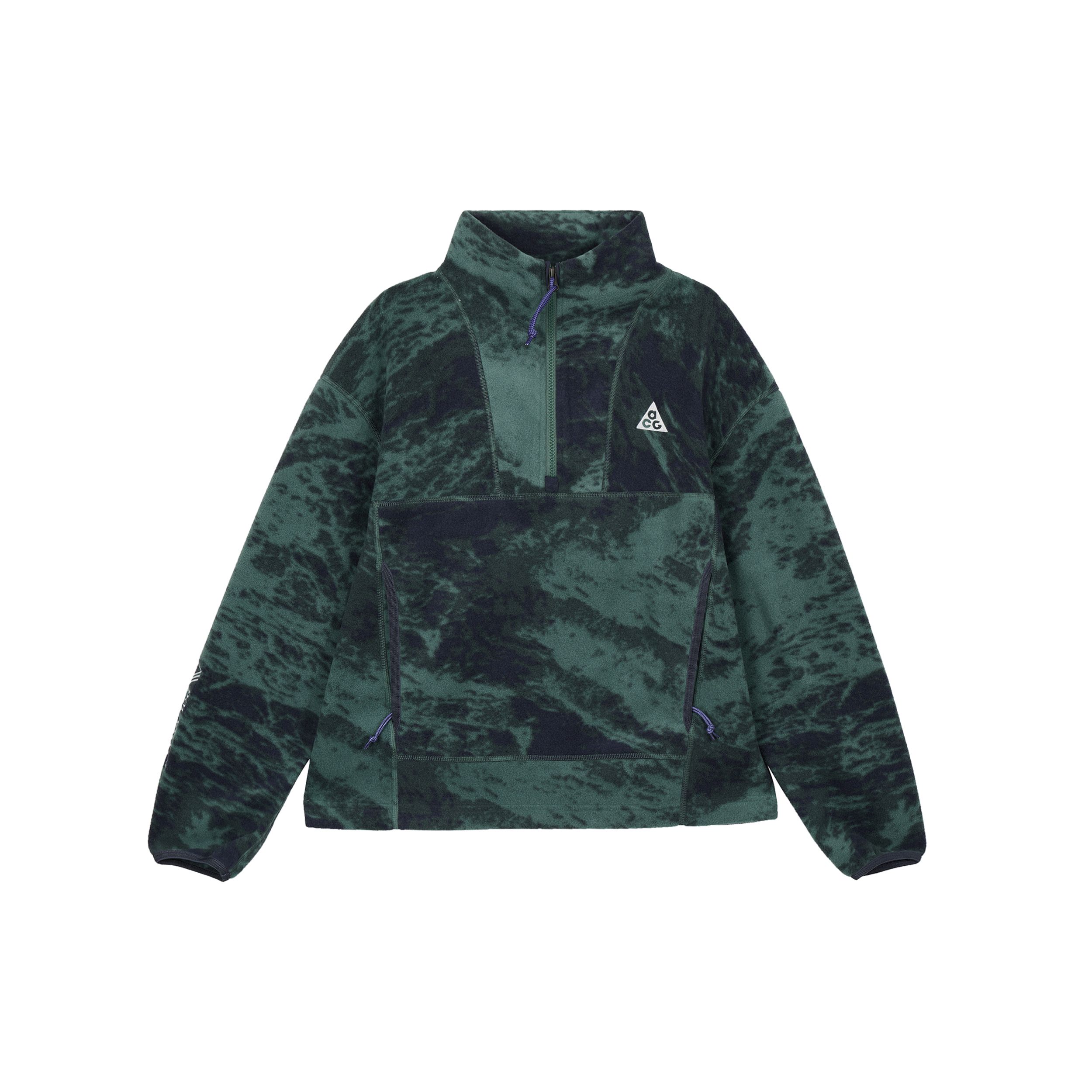Nike ACG Wolf Tree All Over Print Half Zip Stand Collar Sports Sweatshirt Women Sweatshirt Coastal-Blue FN1935-361 2XL