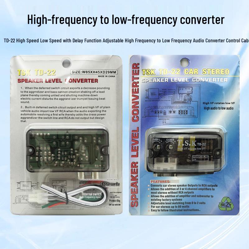 Car Audio Frequency Converter TD-22: High to Low with Control Line Speaker Wire to Audio with Control Line