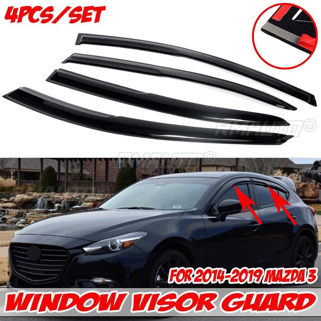 HIgh Quality 4Pcs Car Side Window Visor Guard Vent Rain Guard Cover Trim Awnings Shelters Protection Guard for MAZDA 3 2014-2019