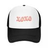 XOXO Pink Letters Trucker Hat Adjustable Breathable Polyester Casual Summer Baseball Cap