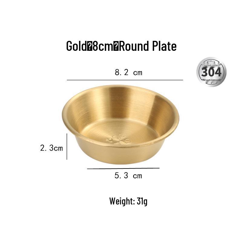 304 Stainless Steel Round Korean & Japanese Sauce Dish