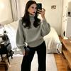 Women's Long Sleeve Turtleneck Sweater Loose Fit Knit Pullover Top for Fall Winter Everyday Wear