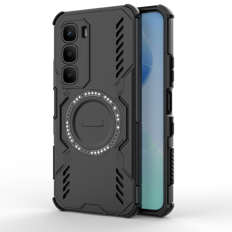 Heat Dissipation Armor Shockproof Magnetic Case For Infinix Hot 60 5G 60i 4G Four Corner TPU Frame Hard Plastic Phone Back Cover