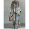 16 Summer Y1 Loose Bat Sleeve Top Wide Leg Pants Two-piece Women's Clothing European and American Fashion Suit