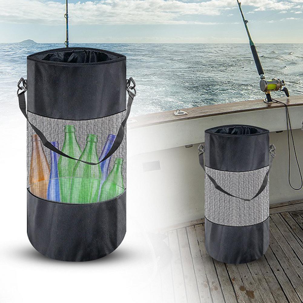 Boat Trash Can Reusable Trash Bag 600D Oxford Mesh Boat Garbage Can Boat Trash Container for Camping Fishing