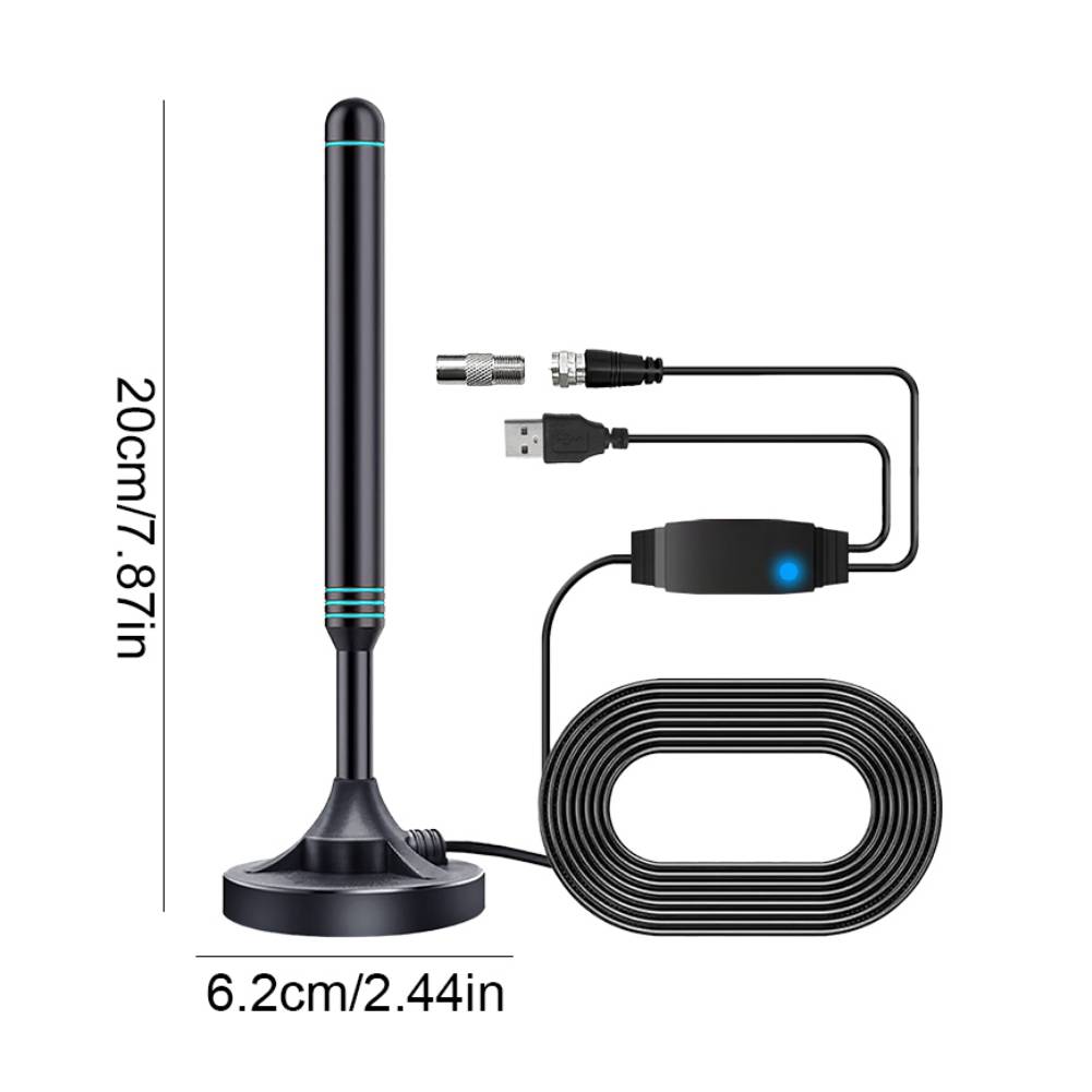 Tragbare TV-Antenne 300cm Koaxkabel Digitale TV-Antenne DVB-T DVB-T2 DAB Innen Außen Digital HD Freeview Antenne für Smart-TV