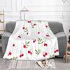 Balsamo Labbra Ciliegia Moda Morbido Caldo Coperta in Flanella Ciliegie Design Frutta Rosso Funky Carino Bambini Bizzarro Ciliegie Raccolte Cibo Sano